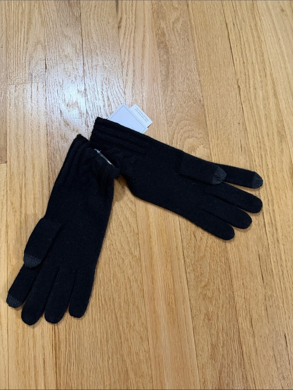 NWT Charter Club Black Cashmere Touch Screen Gloves